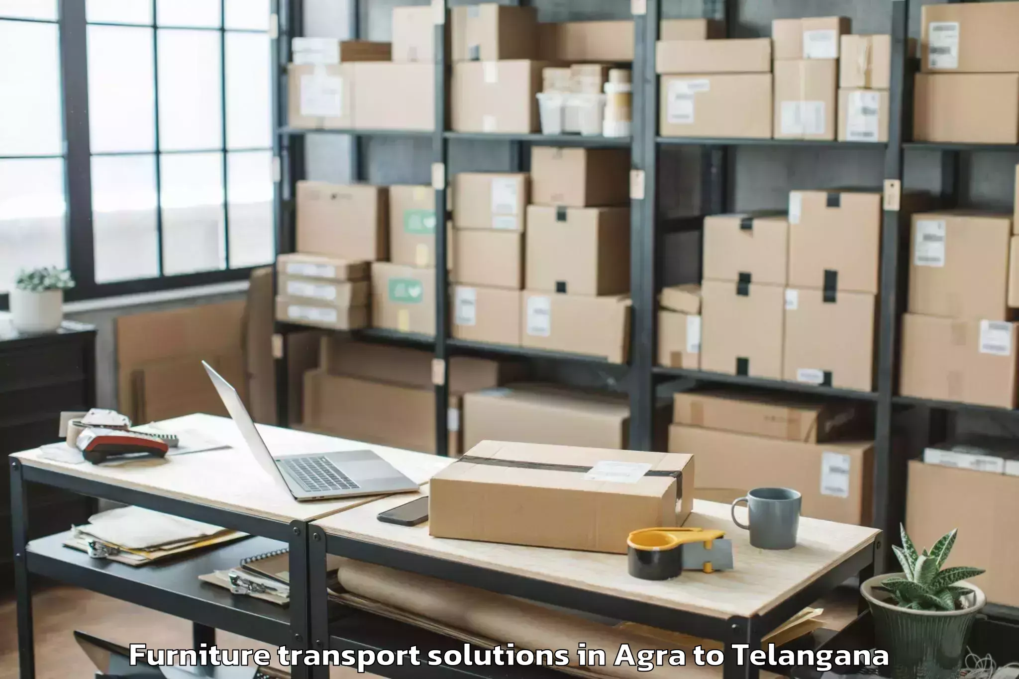 Top Agra to Munagala Furniture Transport Solutions Available